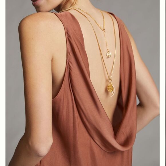 NWT Anthropologie Sleek Draped Low-Back Blouse - Picture 8 of 12